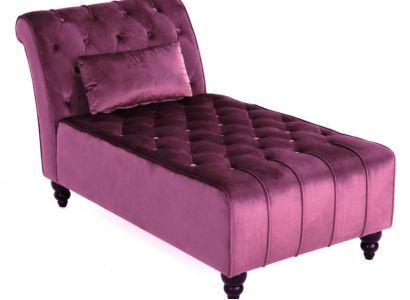 Fioletowy szezlong Chesterfield Meble Leżak Salon Nowoczesny Design